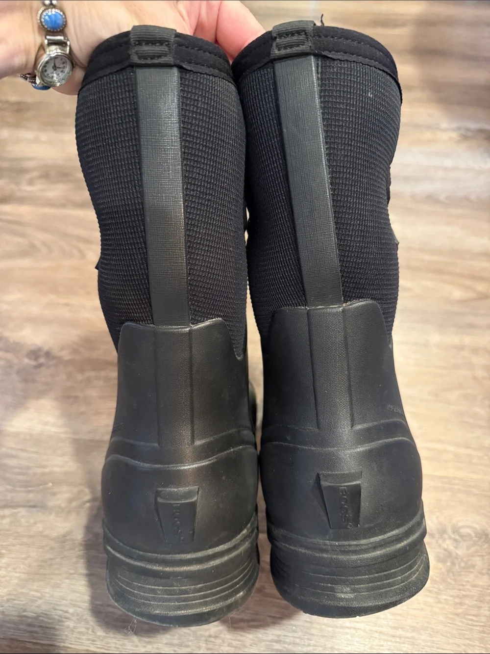 BOGS Mens Classic Ultra Mid  Black 100% Waterproof, Insulated Rain Boots SIZE 9